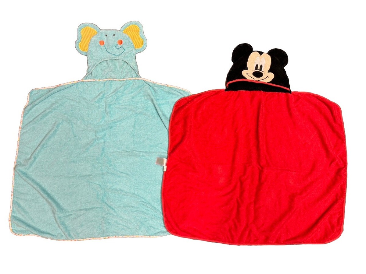 パピー Infant Bath Towels Pack Of 2 Hooded Cotton Baby Towel Mickey