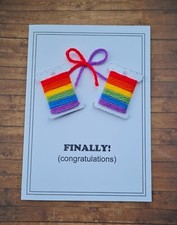 LGBT "Tied the Knot" handcrafted wedding card