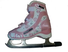 Powertek Ice Skate Pink Swirl Recreational Figure Hockey Youth Shoe Size 6