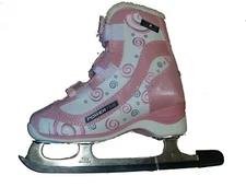 Powertek Ice Skate Pink Swirl Recreational Figure Hockey Youth Shoe Size 13