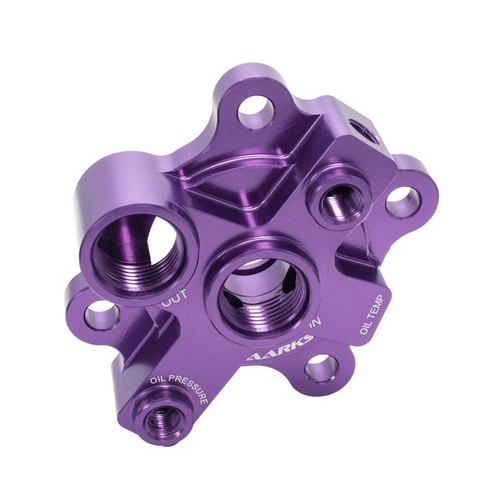 TAARKS Oil Filter Block Adapter Purple AN10 "RB20, RB25, RB26, RB30" GTR Skyline - Picture 1 of 3