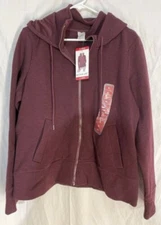 Active Life Heather Antique Burgundy Zip Up Jacket Small S