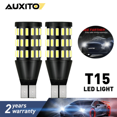 2x w16w t15 lâmpadas led canbus obc livre de erros 3030 led backup luz
