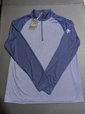 NWT MEN'S LEVELWEAR CHARTER PULLOVER, SIZE: M, COLOR: NAVY/WHITE M5 