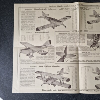 Notice Constructeur D'avion Meccano N°0 – Originale, 0,90 Francs (France)