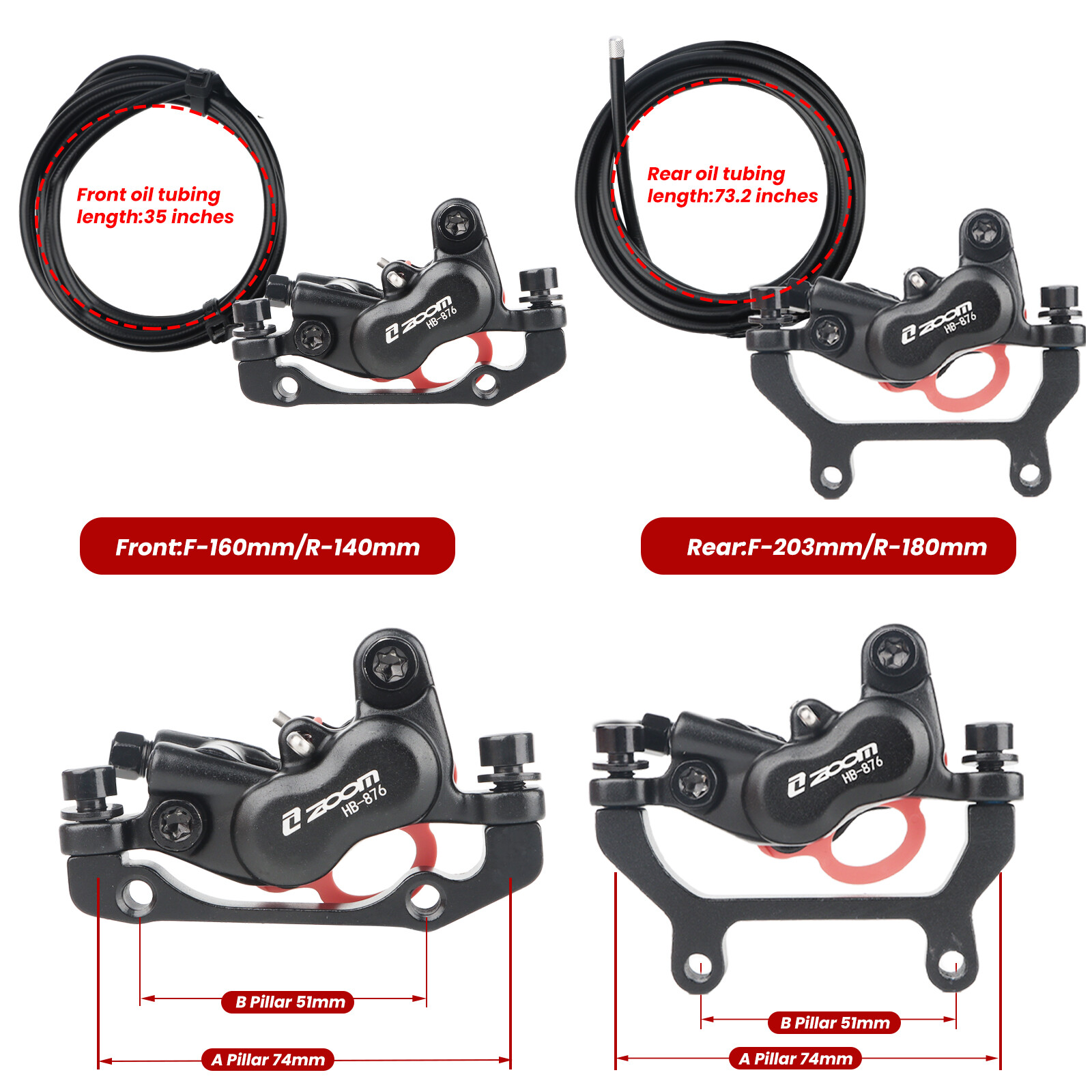 Raleigh Bicycle Hydraulic Disc Brake Kit Brake Kit Zoom Brakes