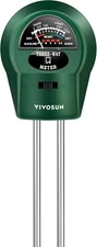 VIVOSUN Soil Tester, 3-in-1 Plant Moisture Meter Light PH Tester Home, Garden