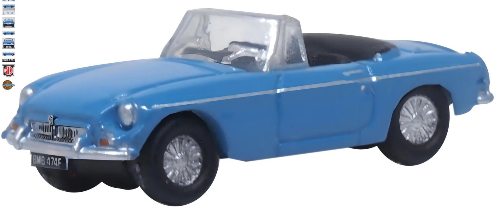 OXFORD DIECAST NMGB004 Iris Blue MGB Roadster by Oxford at 1:148 scale.