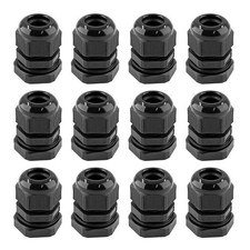 12 Pack 1/2" NPT Cable Glands Waterproof Connectors, 1/2-12PCS, Black 