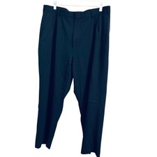 Lands' End Men's 100 Wool Traditional Pants Navy Blue Size 36