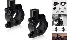 2 PCS Motorcycle Handlebar Mirror Mount Holder, Aluminum 7/8" Mirror 8mm Black