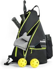 Pickleball Backpack Sling Bag w/ Fence Hook Large Capacity