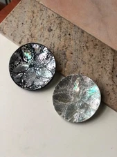 Abalone Shell Mosaic Oval Shaped Bowl / Trinket Dish Handmade - Set of 2