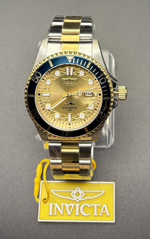 Invicta Pro Diver 30022 Men’s 43mm Quartz Gold Dial Two-Tone SS - FREE SHIPPING