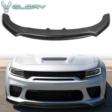 Fits 20-23 Dodge Charger SRT Widebody V3 Matte Black Front Bumper Lip Spoiler PP