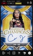 Cora Jade Marks Of Champions Signature Blue 99cc Topps Slam WWE Chrome 25
