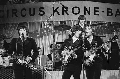 Old Large Photo The Beatles John Lennon Etc 1966 Tour Munich Concert 3