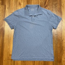 J Crew Polo Shirt Mens L Cotton Classic Lightweight Blue