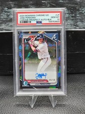 Jose Perdomo 2024 Topps Bowman Chrome Prospect Sapphire BLACK Auto RC /10 PSA 10