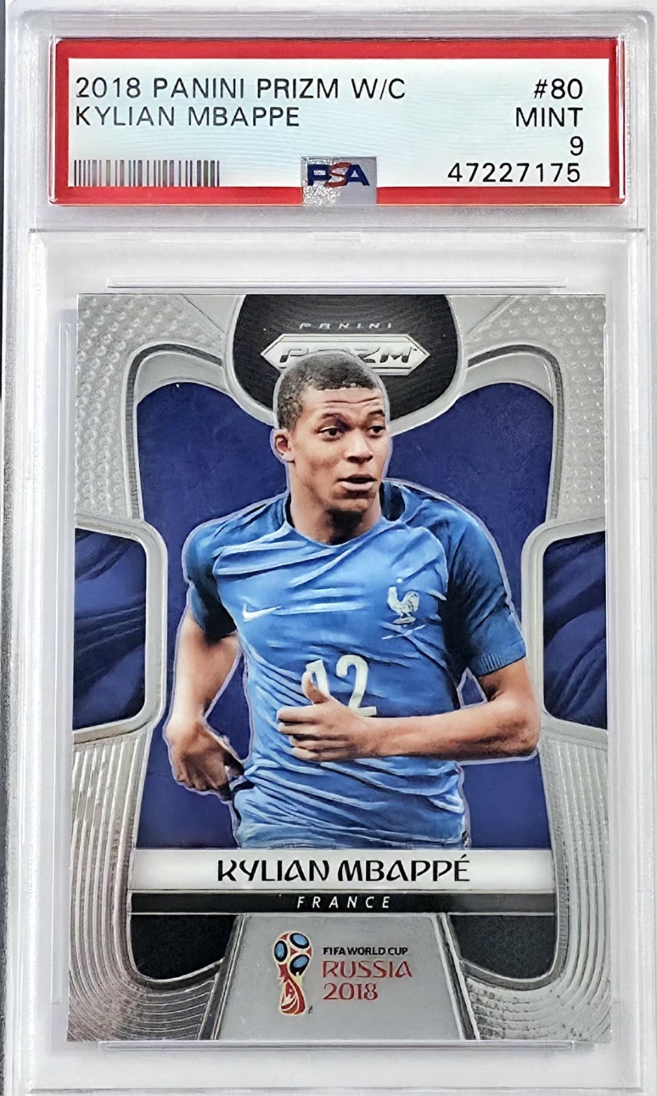 🔥 Kylian Mbappe (RC) PSA 9 💎  2018 Panini Prizm World Cup #80 Mint Rookie WOW!