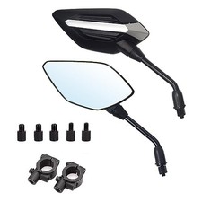 8MM Motorcycle Mirrors Universal for 7/8"Handlebars Bike Mirror Black