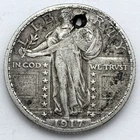 1917-S Type 2 25C Standing Liberty Quarter: Holed