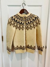 Original Icelandic Sweater - 100 wool - Vintage Alafoss Icewool Hand Knit - L