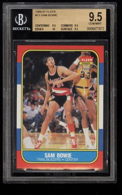 1986 Fleer Basketball #13 Sam Bowie RC Rookie BGS 9.5 QUADS W/ GEM MINT 10 EDGES