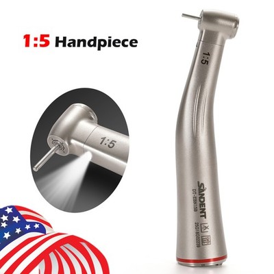 SANDENT 1:5 Electric Dental Fiber Optic Contra Angle Electric Handpiece 4 Spray