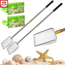 Shark Tooth Sifter W/ Beach Scoop Mesh Shell Bags Family Treasure Hunt New