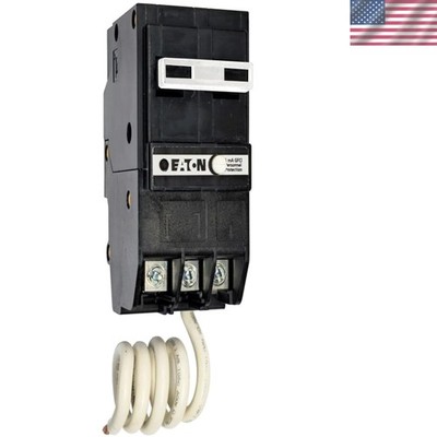 BR GFCI Circuit Breaker, Ground Fault, Pigtail Neutral, 50 A, 10 KAIC, Two-Po...