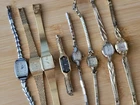 Lot 8 Vtg Ladies Mech & Elec Watches Bulova Seiko Timex Caravelle Parts/Repair
