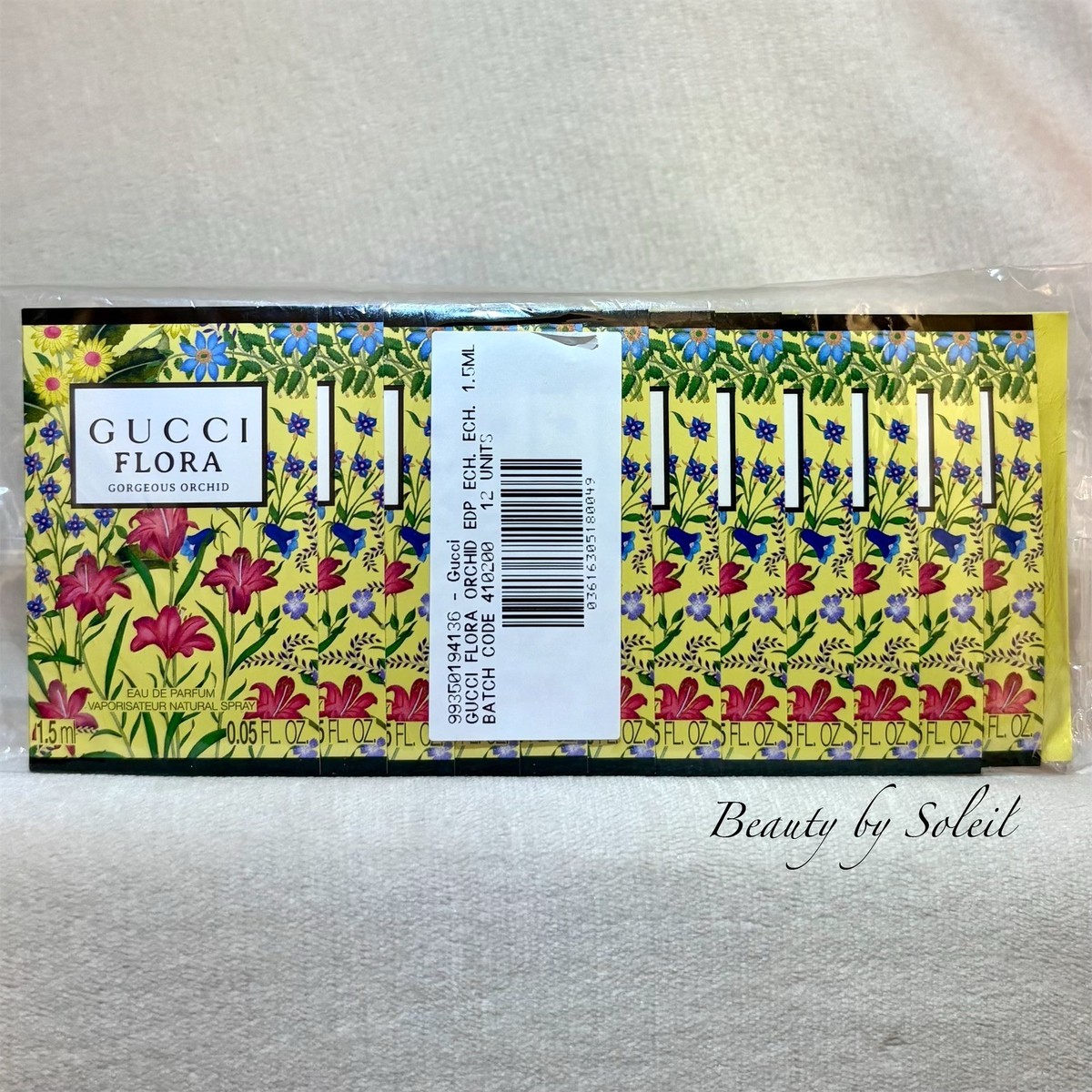 12x Gucci Flora Gorgeous Orchid Eau de Parfum Sample Sprays .05oz