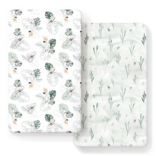 Jersey Knit Fitted Crib Sheets 2 Pack Mint Green Breathable Standard Mattress