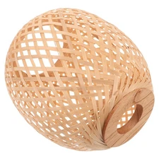 Bamboo Lamp Shade: Handwoven Bamboo Pendant Lampshade For Rustic Dining Room
