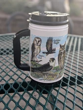 Vintage Whirley Travel Tumbler Thermos Mug Lid New 32oz Wings Of Nature Birds 