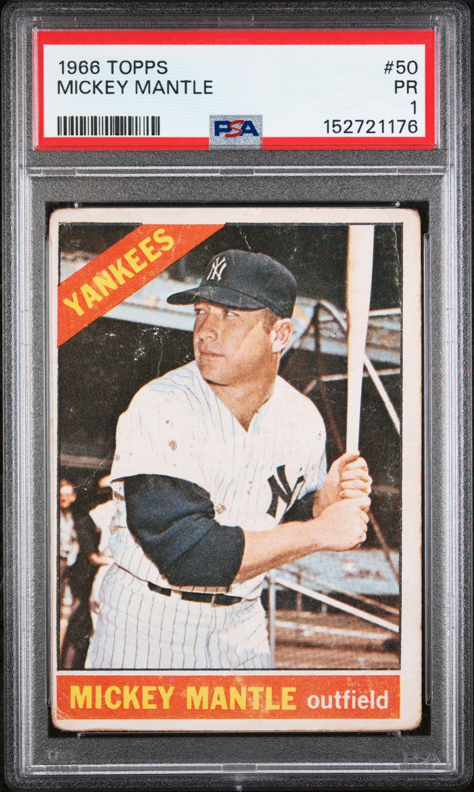 1966 Topps Mickey Mantle #50 PSA 1 view 1