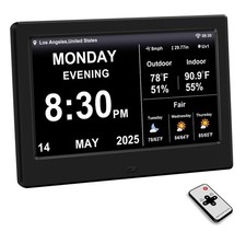 Nuevo Reloj Digital con Temperatura/Humedad y Previsión del Tiempo, Sincronización Automática de Tiempo L