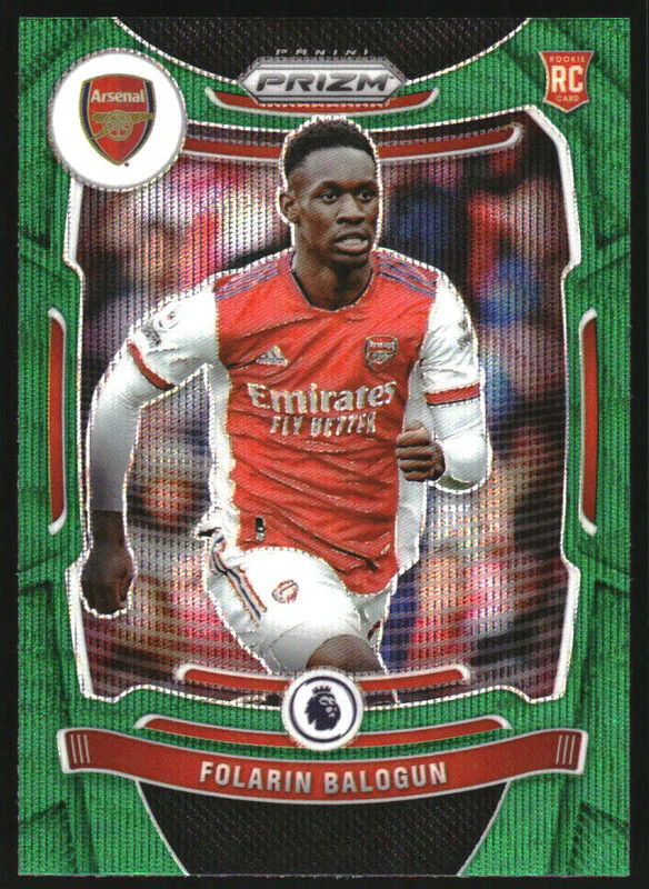 2021 Panini Prizm English Premier League Green Wave Folarin Balogun RC Rookie