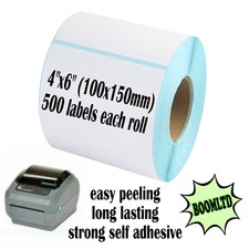 4x6" 100x150mm Direct Thermal Printer Labels 500 per Roll Zebra Toshiba Citizen
