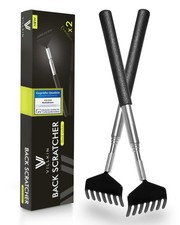Villkin Back Scratcher 2 Pack - Extendable Stainless Steel Scratching Tool ...