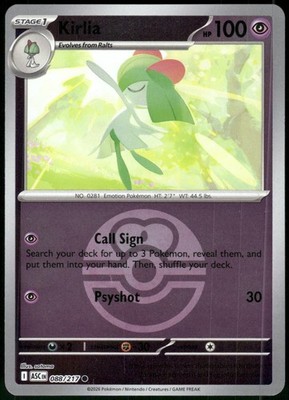 Kirlia (Love Ball) 088/217 Reverse Holo Common Pokemon ME: Ascended Heroes 2026