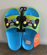 Wonder Nation Slides Sandals Video Game Controller Shoes Unisex Youth Size 6