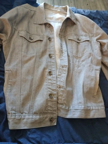 Mens Agile Denim Grey Size Large Denim Jacket - product listing photo