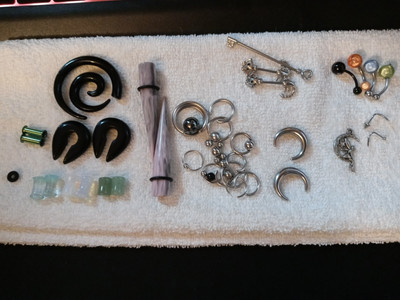 Piercings, Assorted Materials and Sizes