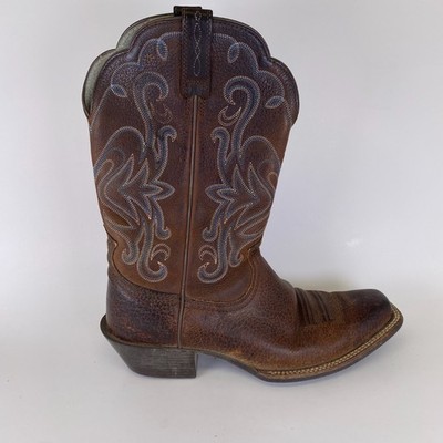 Ariat Womens Legend Western Cowgirl Boots Brown Blue Leather