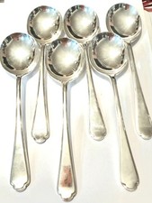 Set of 6 Silver Walker and Hall Soup Spoons  #125