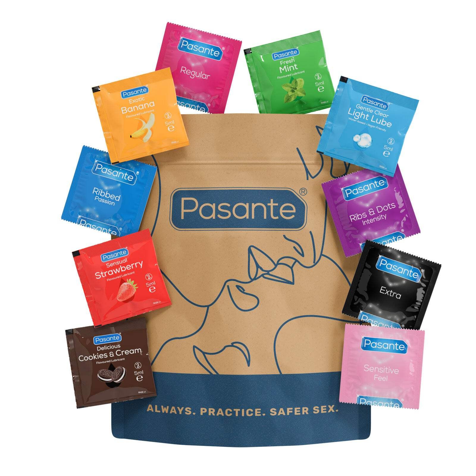 Pasante Mixed Condoms and Lubricants Limited Edition Pack (30 Bag)