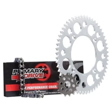 Primary Drive Alloy Sprocket 420 Chain Kit Set Silver For KAWASAKI KX80 KX85