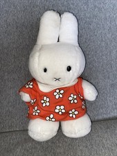Vintage Miffy red Flower Dress Plush Soft Toy